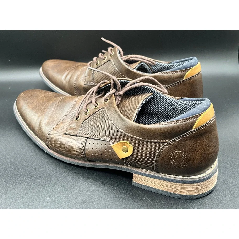 B-52 by‎ Bullboxer Mens Brown Cap Toe Lace Up Dress Shoes Oxford Size 11 Preppy